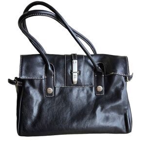 Michael Kors Leather Vintage Shoulder Bag Black Briefcase